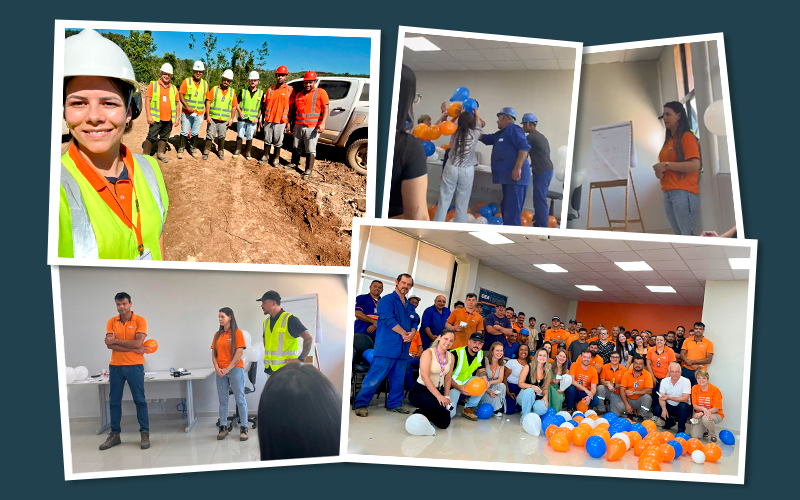 Moodboard de fotos das ações da scala Janeiro Branco: quando escutar também é liderar