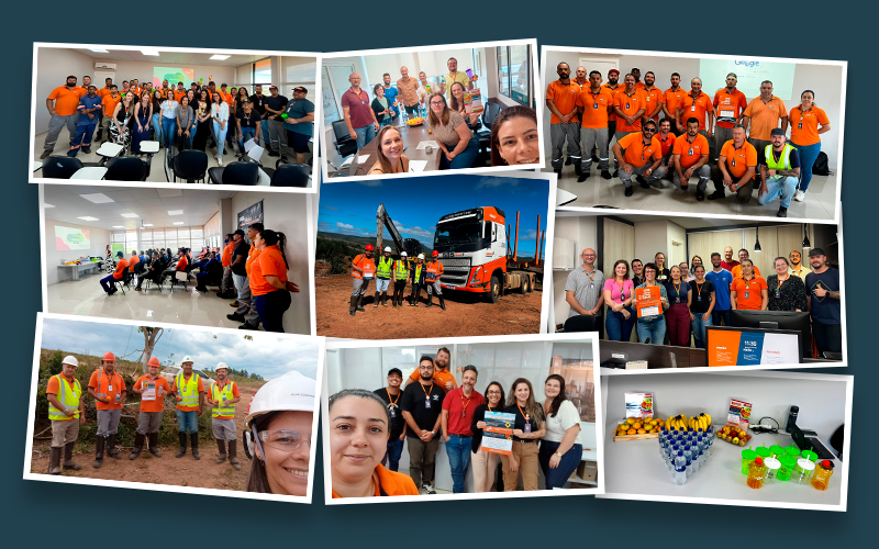 Card com colagem com diversas fotos de Ações internas na logística